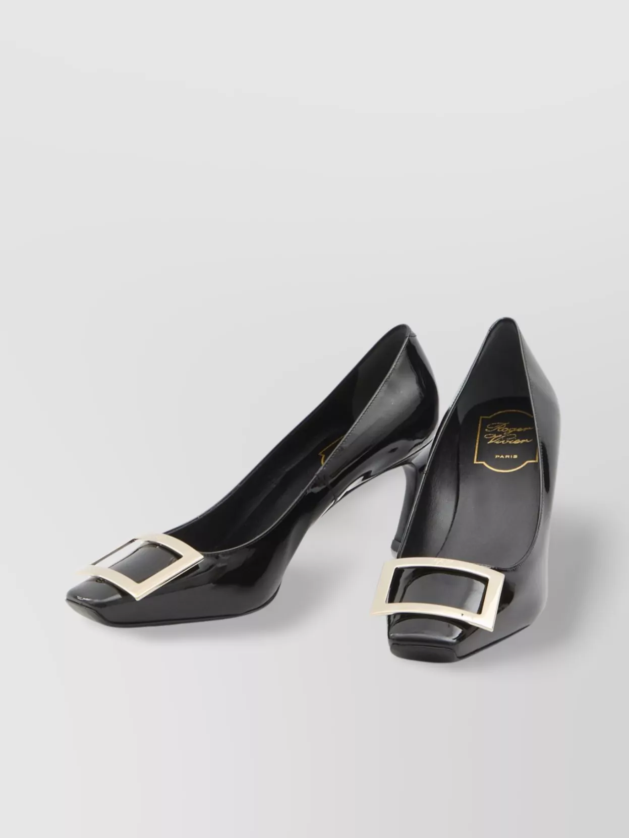 Roger Vivier Trompette Buckle Detail Square Toe Pumps