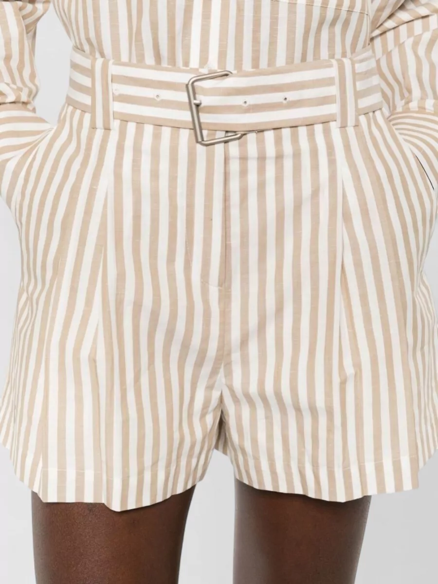 Iro Striped Pleated Cropped Trousers