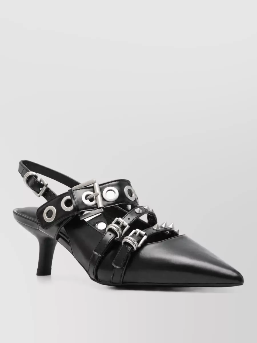 Ash leather mules