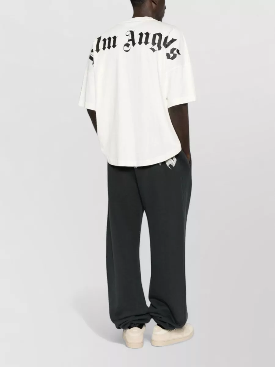 Palm Angels Cotton Logo Print Oversized T-Shirt