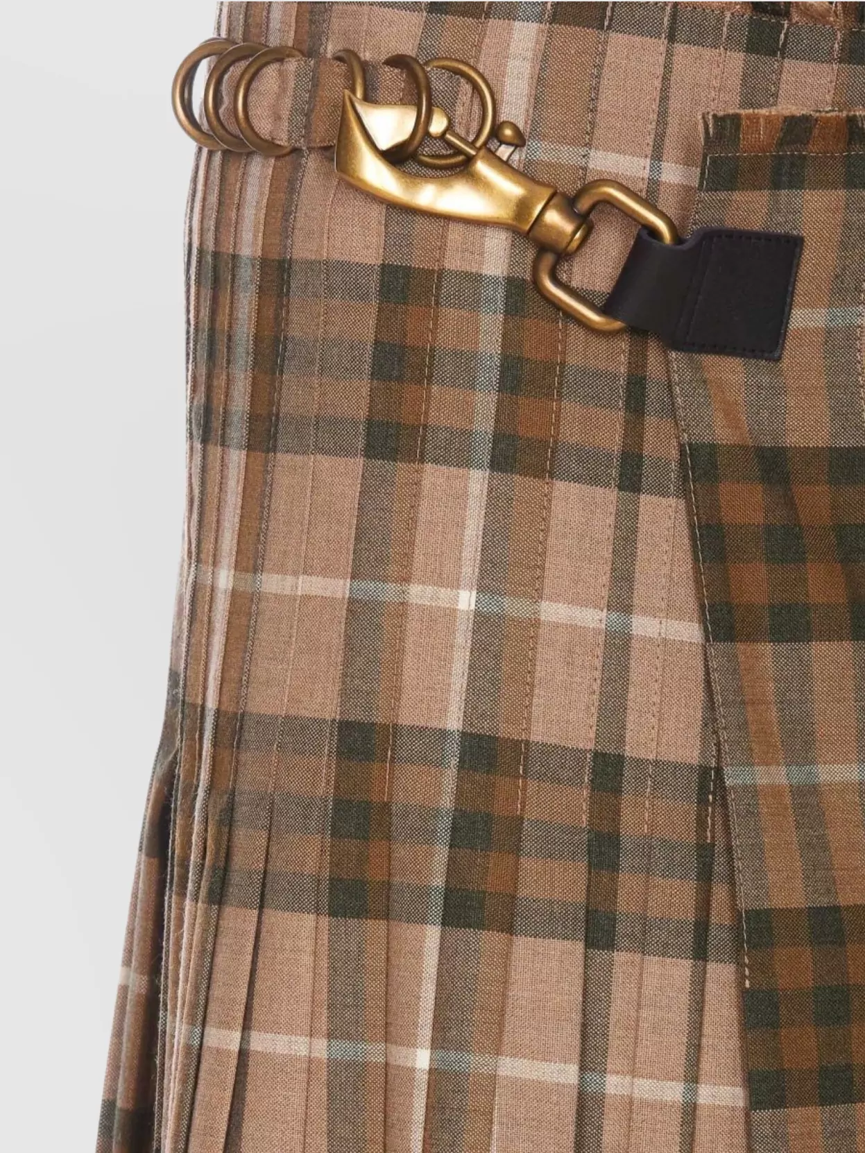 Burberry Check Pattern Pleated Midi Skirt