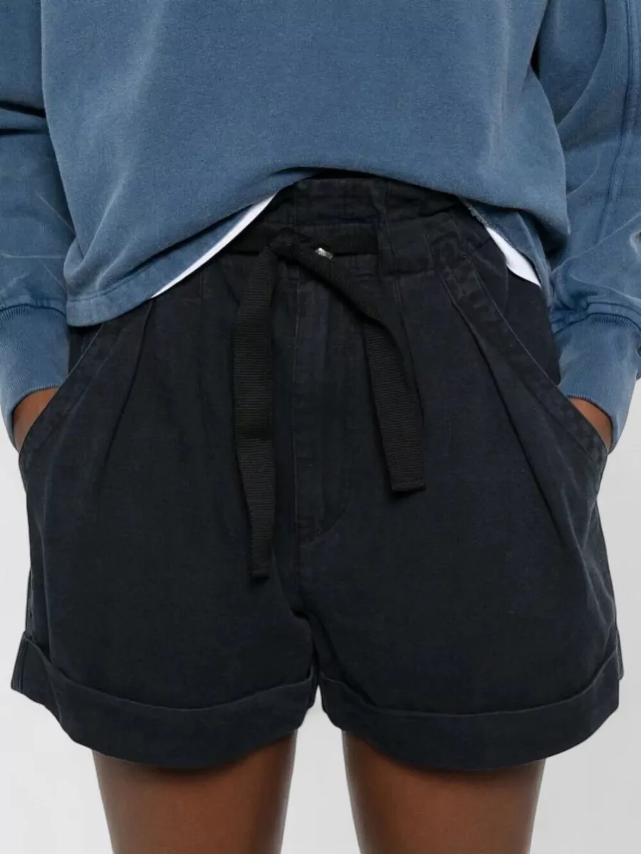 Isabel Marant Etoile Nirma Shorts Elastic Waist Pleats Pockets