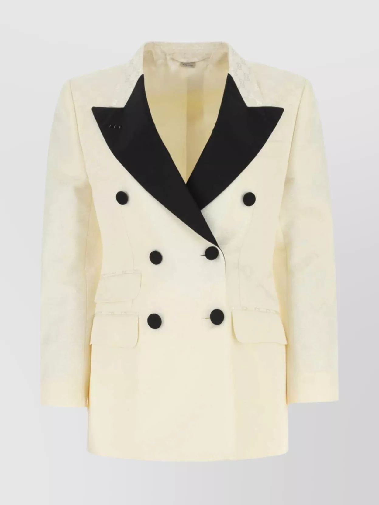 Shop Gucci Structured Double-breasted Blazer With Contrast Lapel