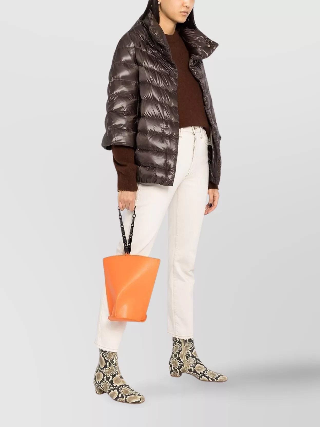 Herno Nylon Cape With 3/4 Sleeves And High Collar