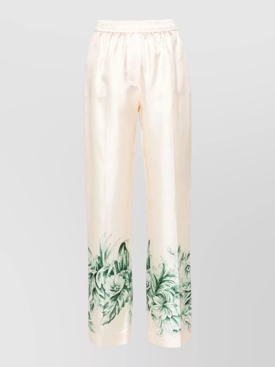 F.r.s For Restless Sleepers Silk floral-print wide-leg trousers