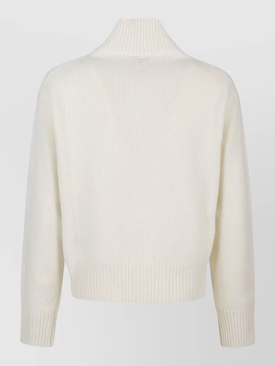 Ermanno Firenze High Neck Floral Embroidered Knitwear
