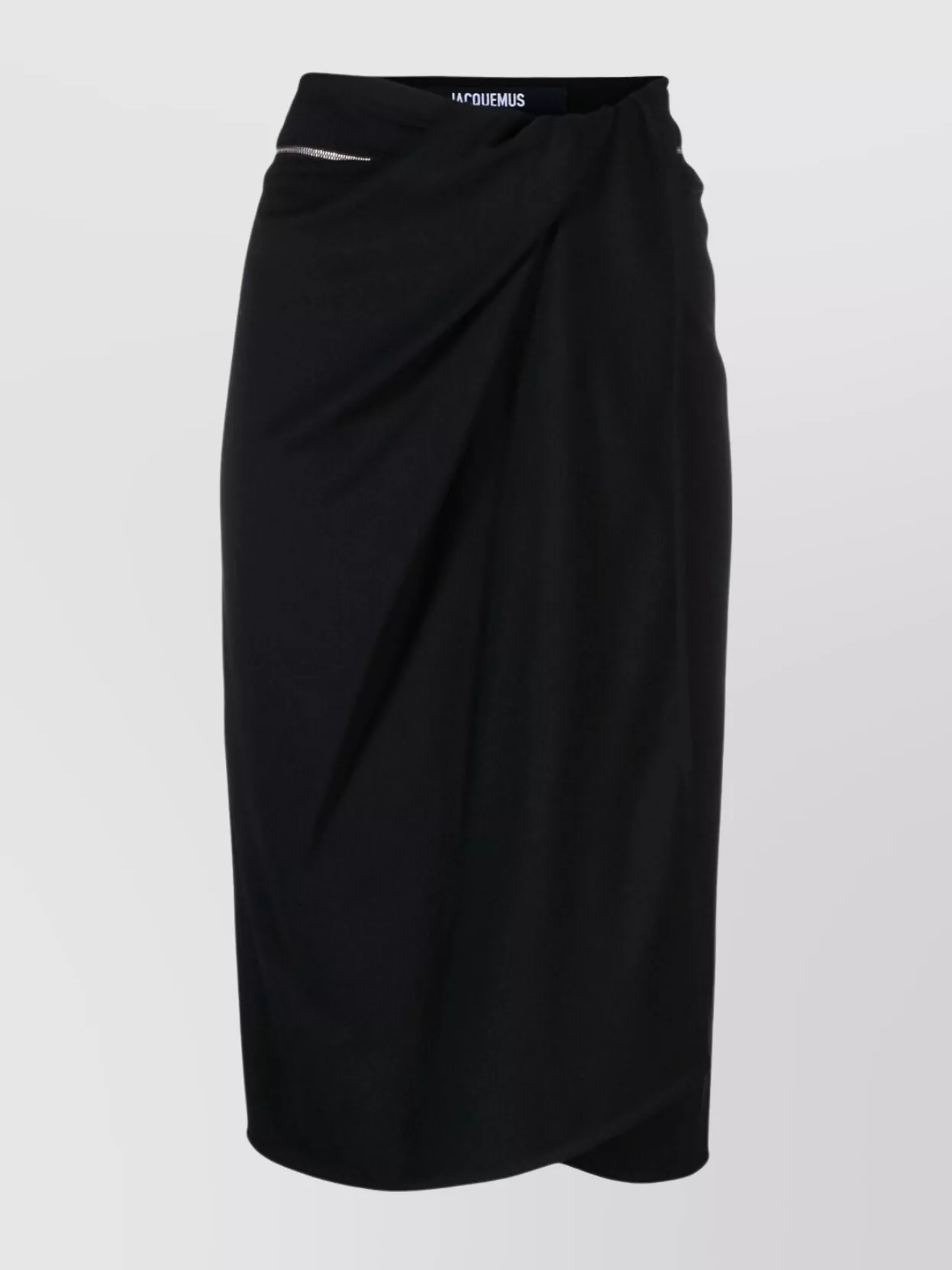 Shop Jacquemus Bodri High Waist Asymmetrical Hem Skirt In Black
