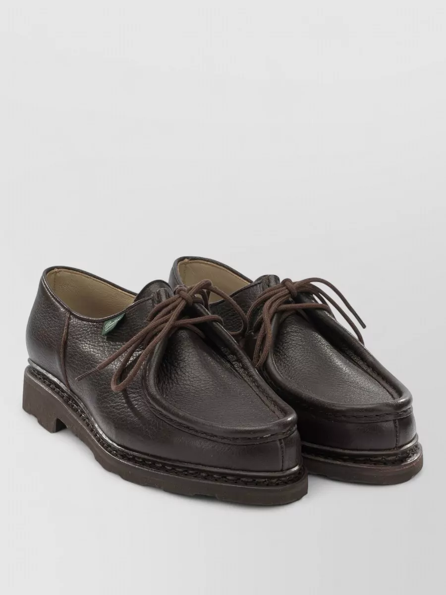 Paraboot deer leather lace-up loafers