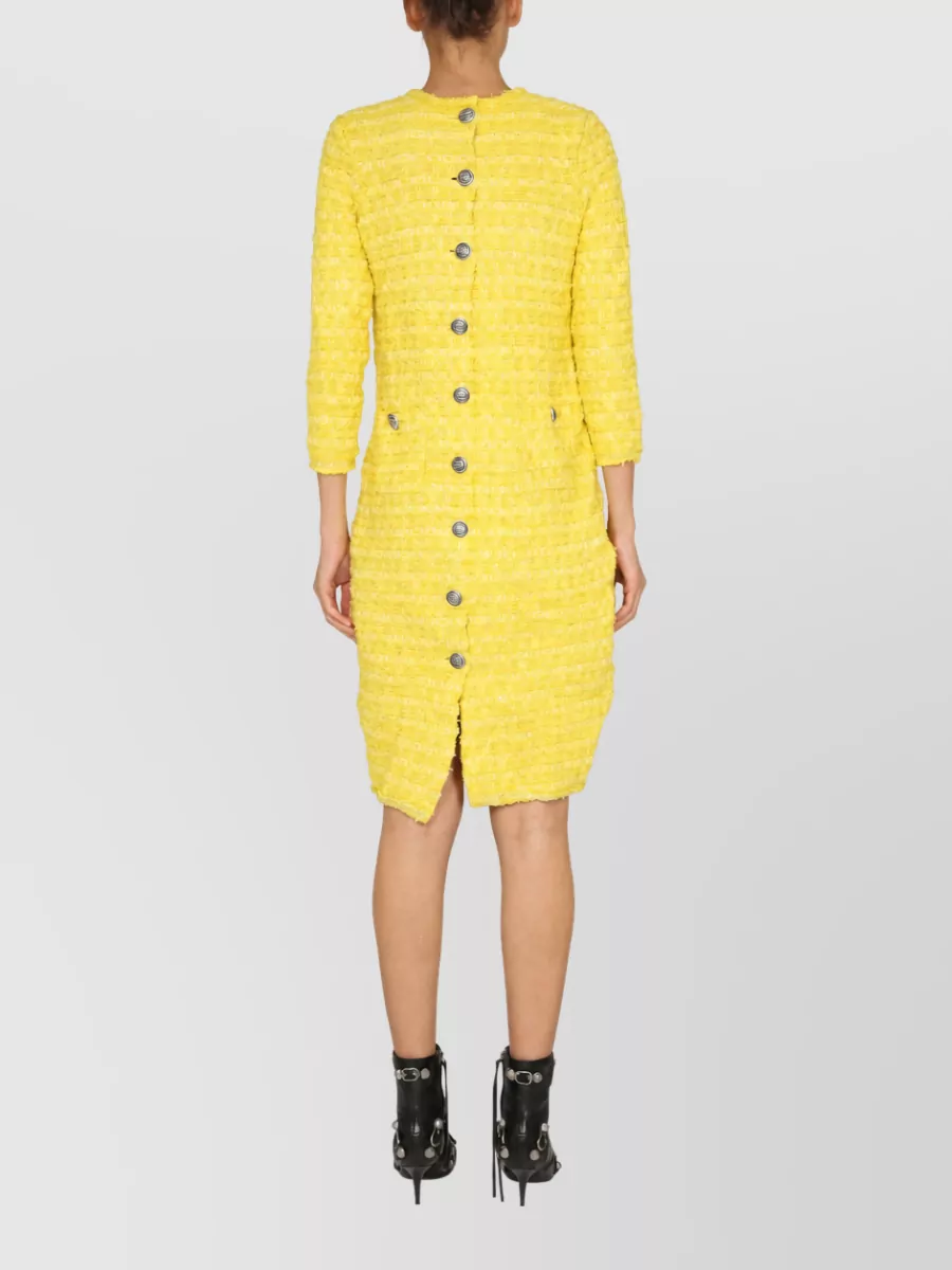 Balenciaga Fine-Knit Wool-Blend Midi Dress