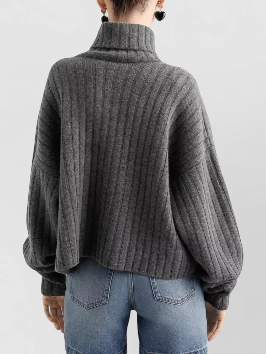 Dolce&Gabbana Cropped Ribbed Turtleneck Sweater Long Sleeves