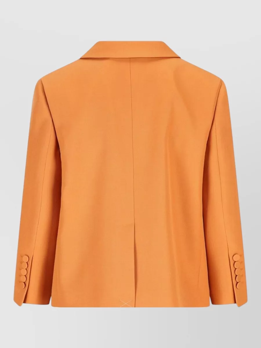 Fendi Wool Jacket Double Breasted Notch Lapels In Animal Print