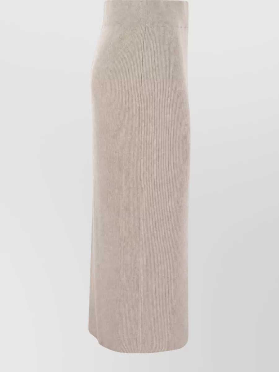 Brunello Cucinelli Cashmere Ribbed Straight Skirt