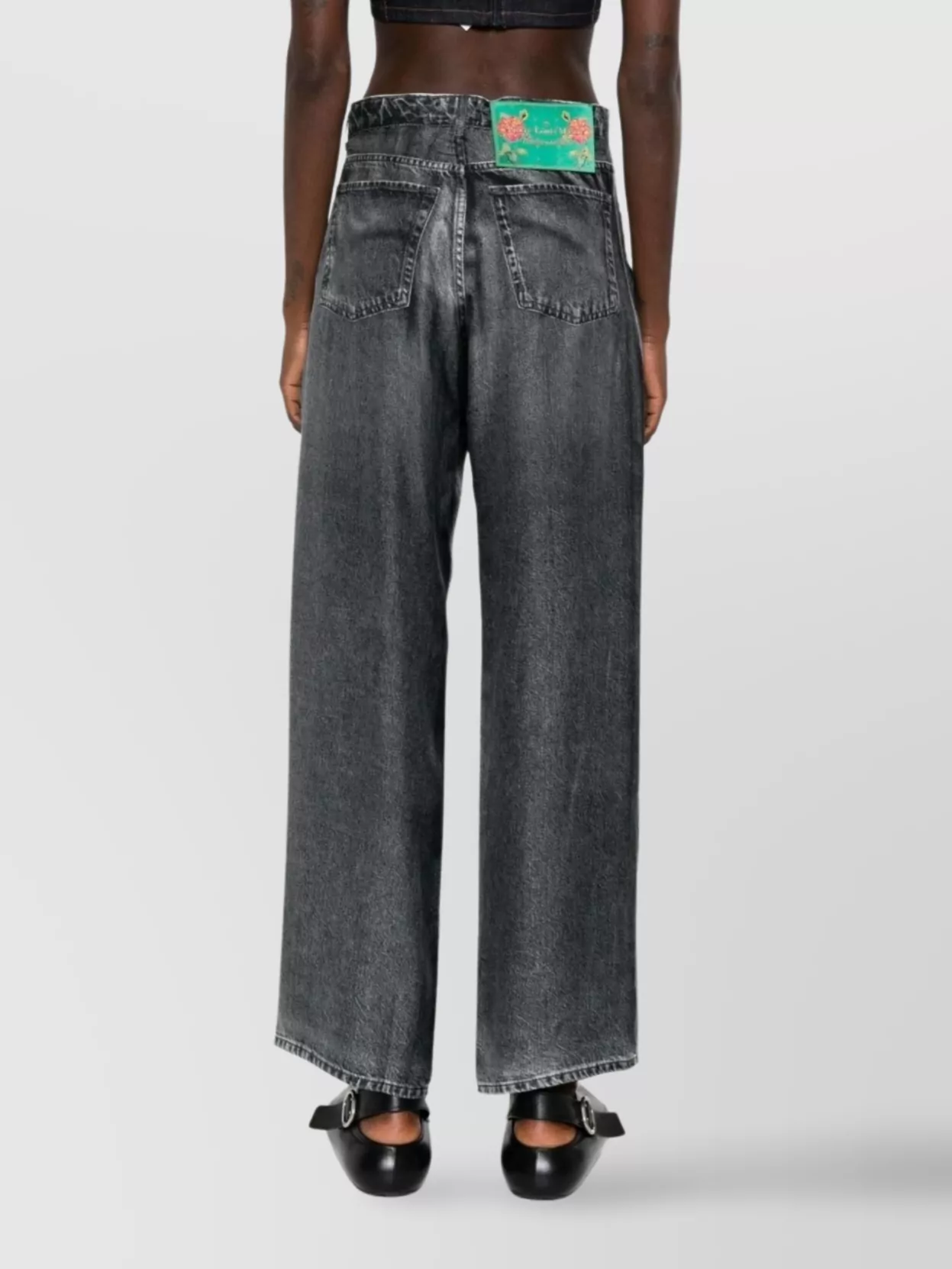 Pierre Louise Mascia Wide-Leg Silk Trousers With Faded Effect