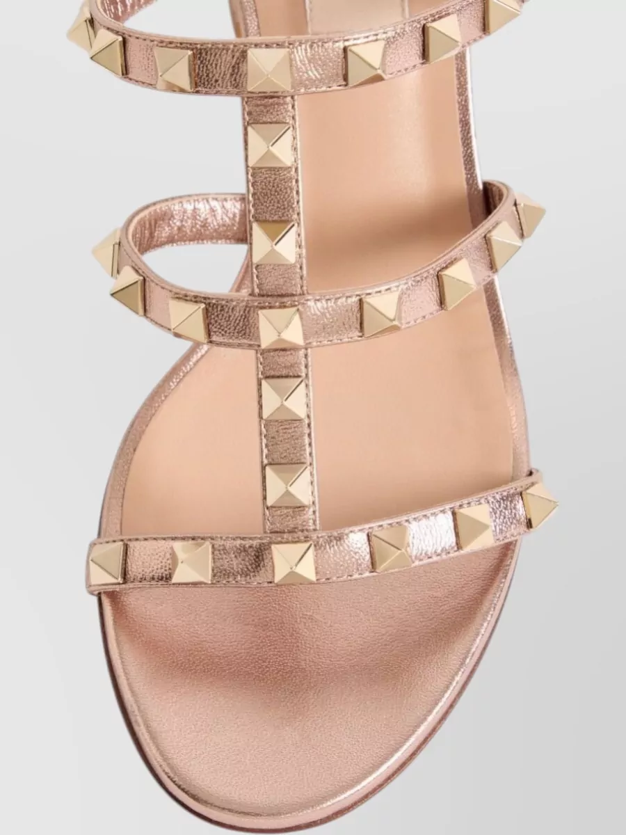 Valentino Garavani Rockstud Leather Sandals Block Heel