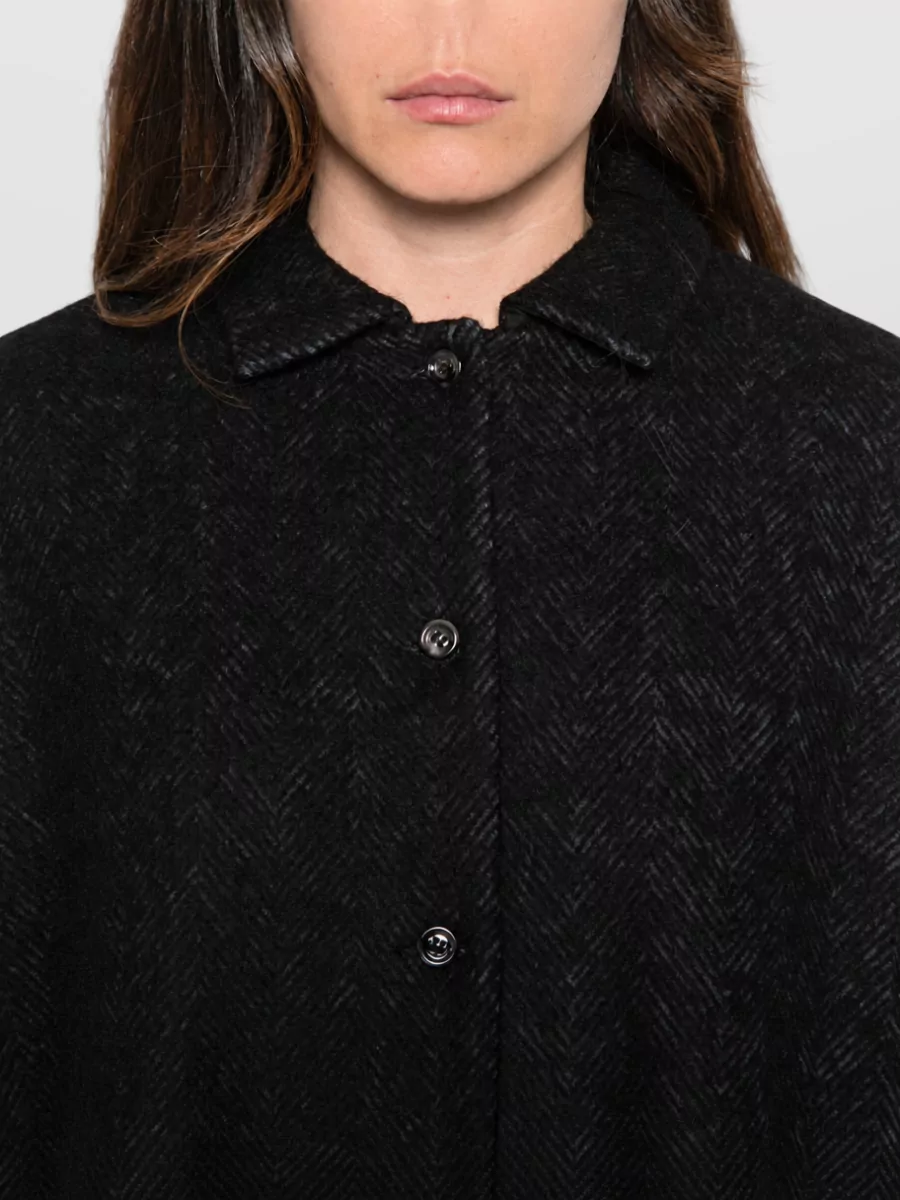 Apuntob Herringbone-pattern Front-button Jacket In Multi
