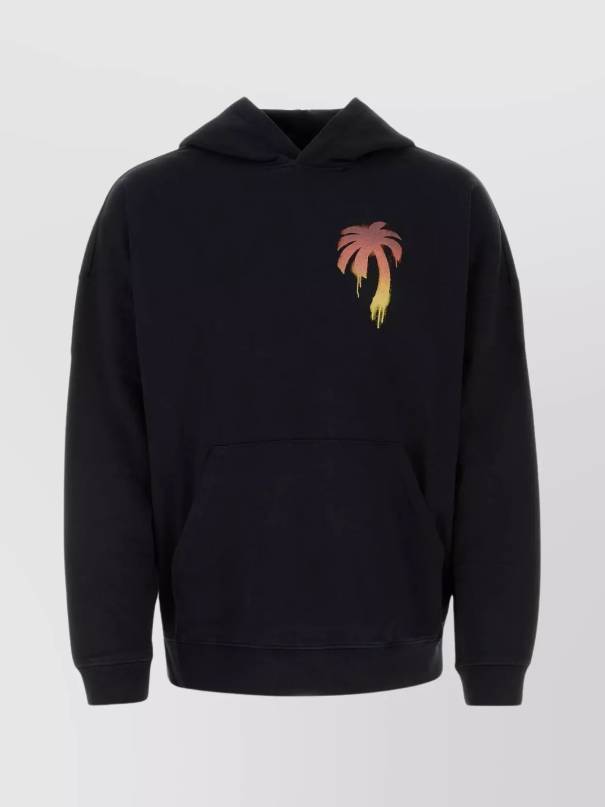 Shop Palm Angels Hooded Cotton Sweatshirt With I Love Pa Print In Black