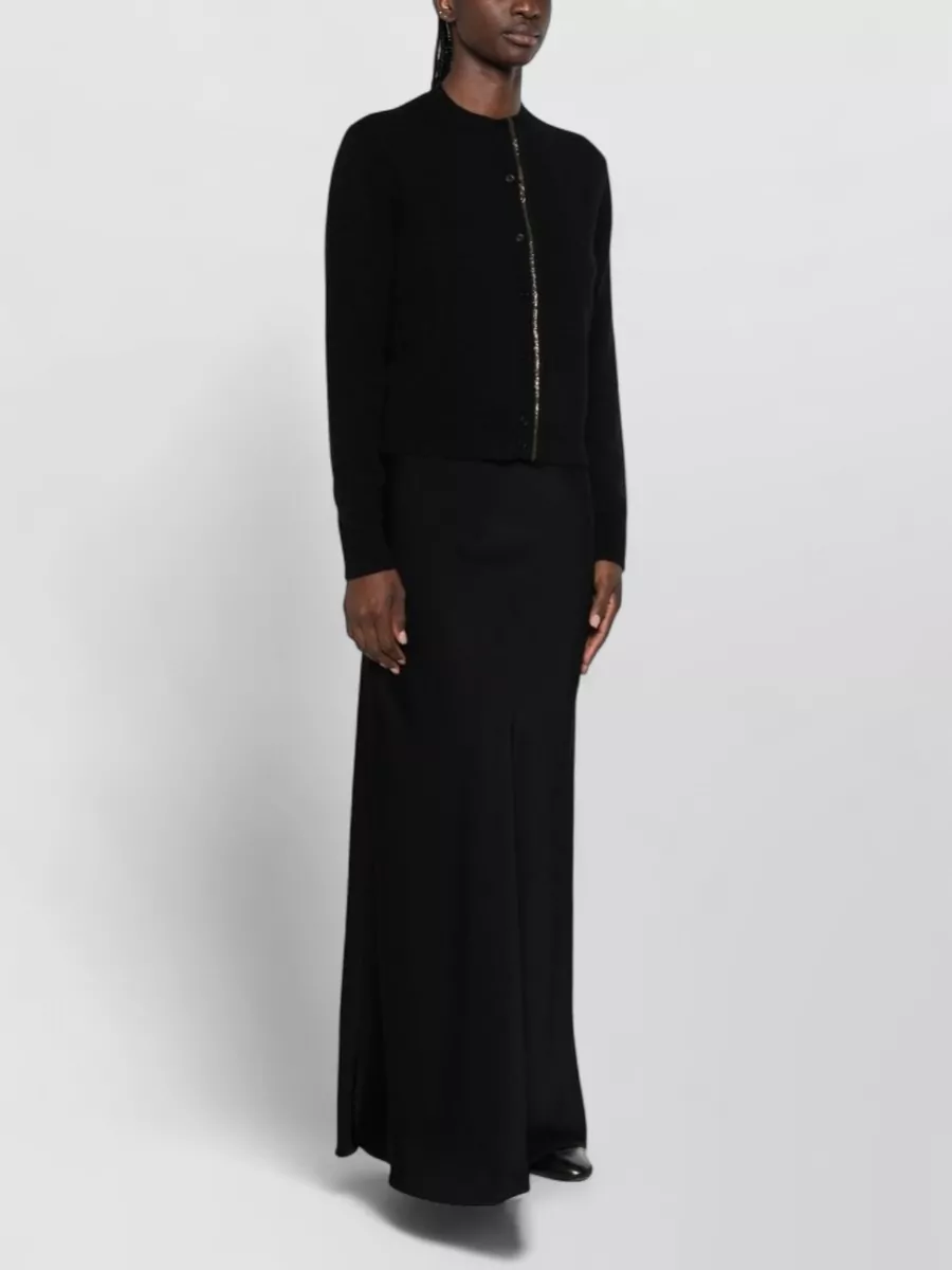 Fabiana Filippi bead-trim ribbed wool-silk-cashmere cardigan