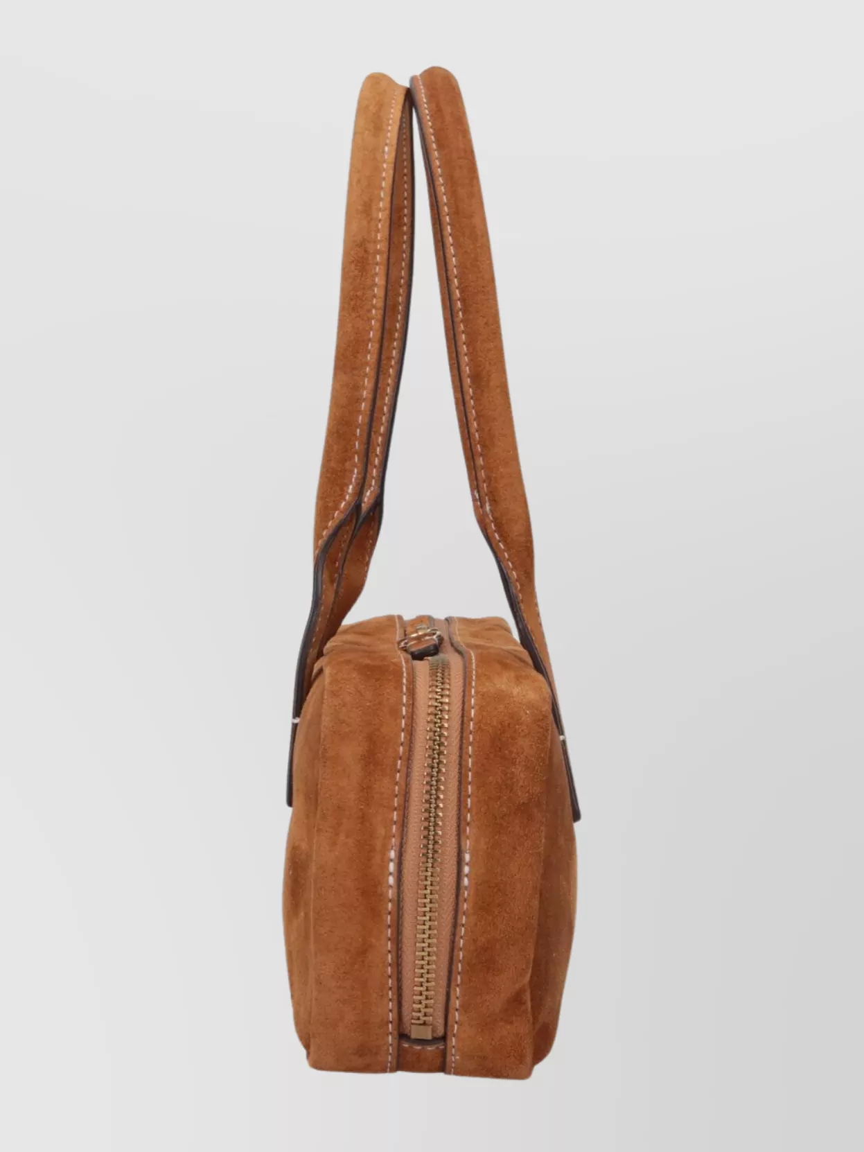 Staud Rectangular Suede Shoulder Bag With Double Handles