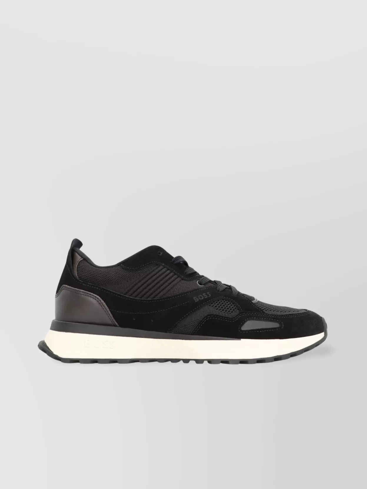 Hugo Boss Low-top Sneakers With Mesh And Suede