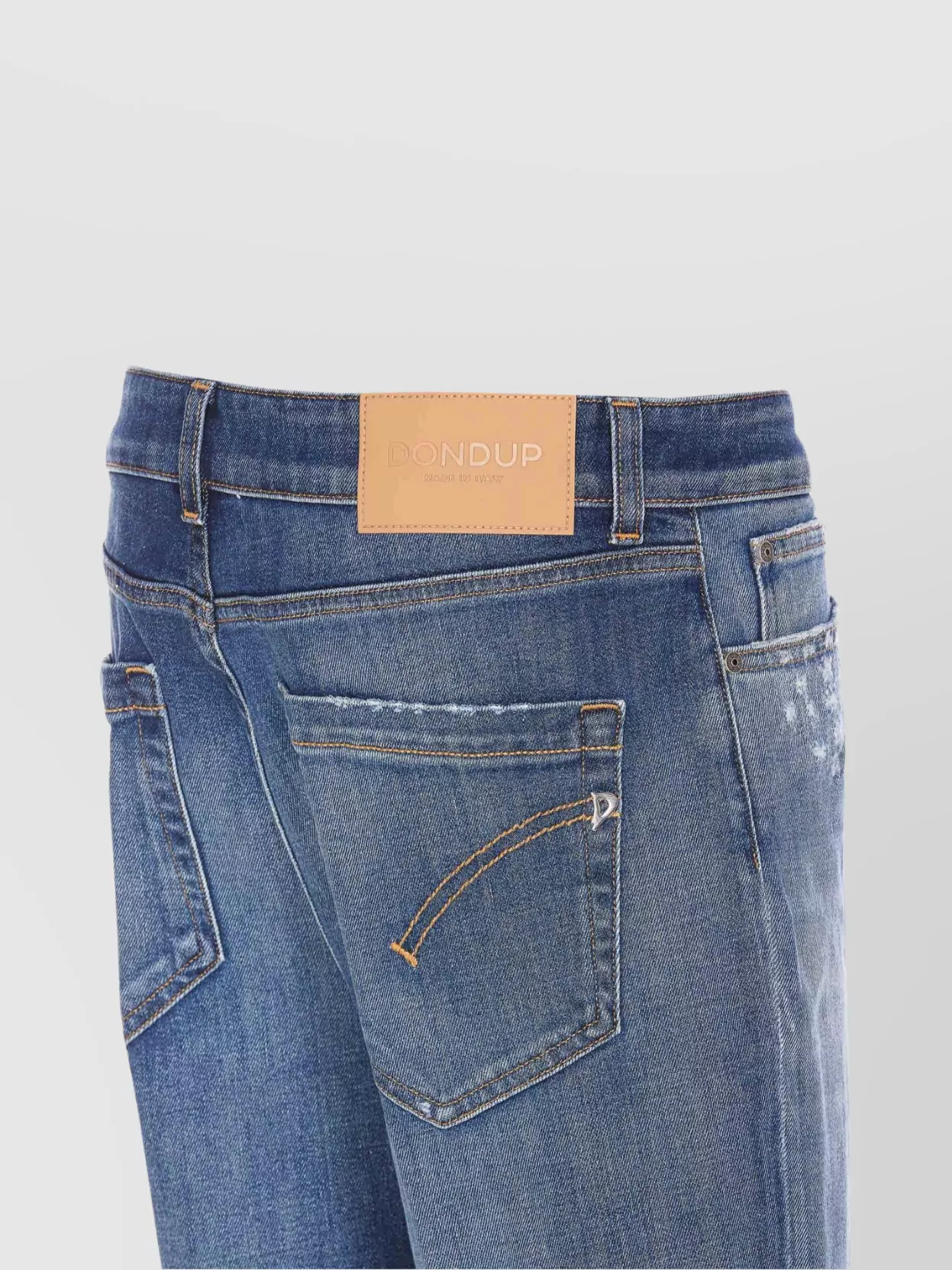 DONDUP TROUSERS FEATURING DISTRESSED EFFECT AND ROLLED CUFFS
