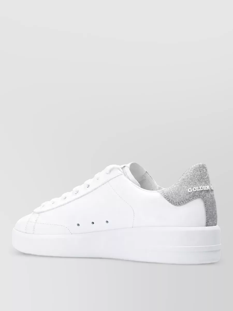 Golden Goose Leather Glitter Heel Sneakers