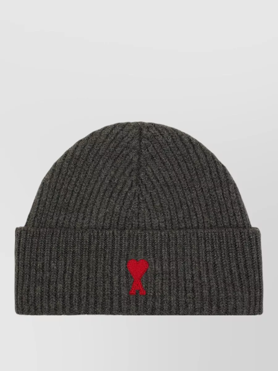 Ami Paris ribbed merino wool beanie