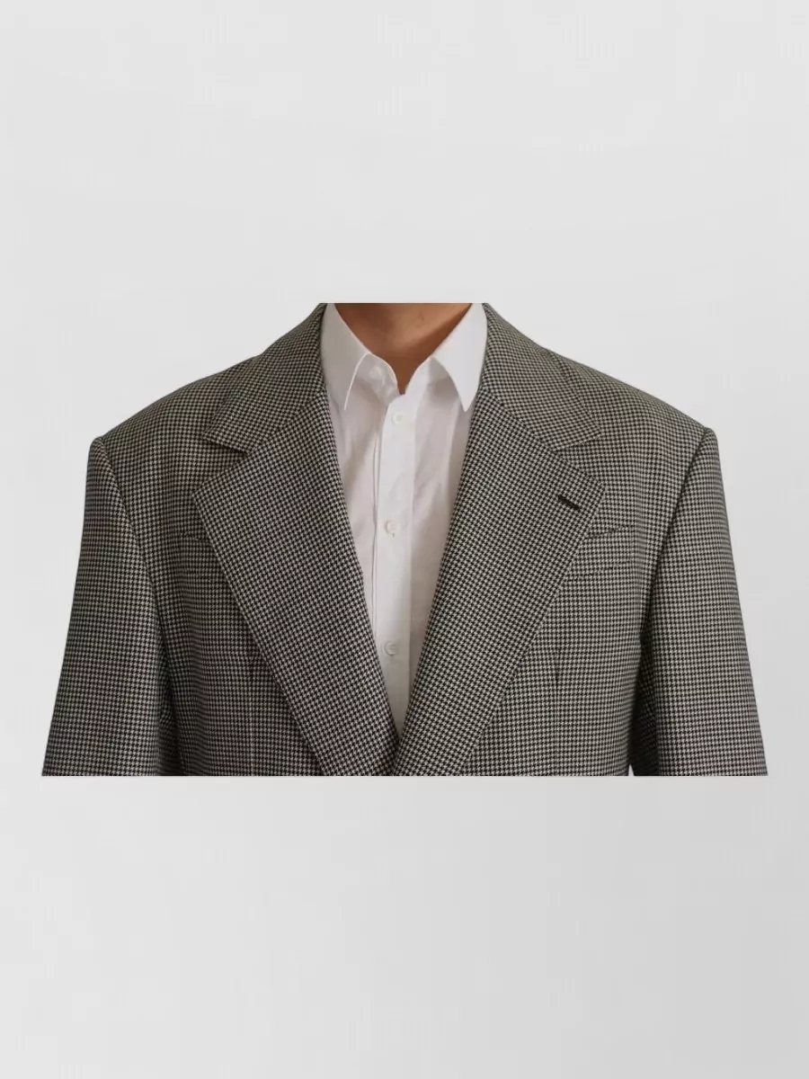 Dolce&Gabbana Virgin Wool Checked Oversized Single Breasted Blazer