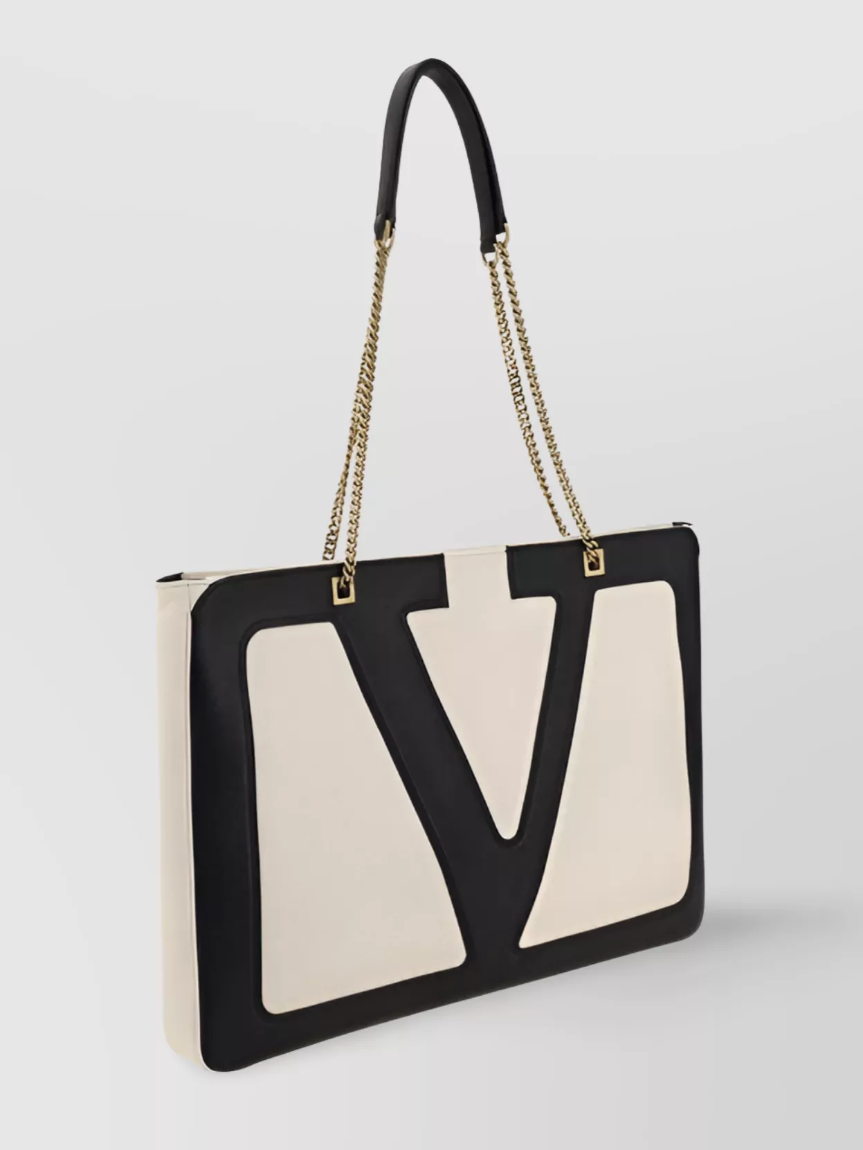 VALENTINO GARAVANI BRANDED LEATHER CHAIN STRAP SHOULDER BAG