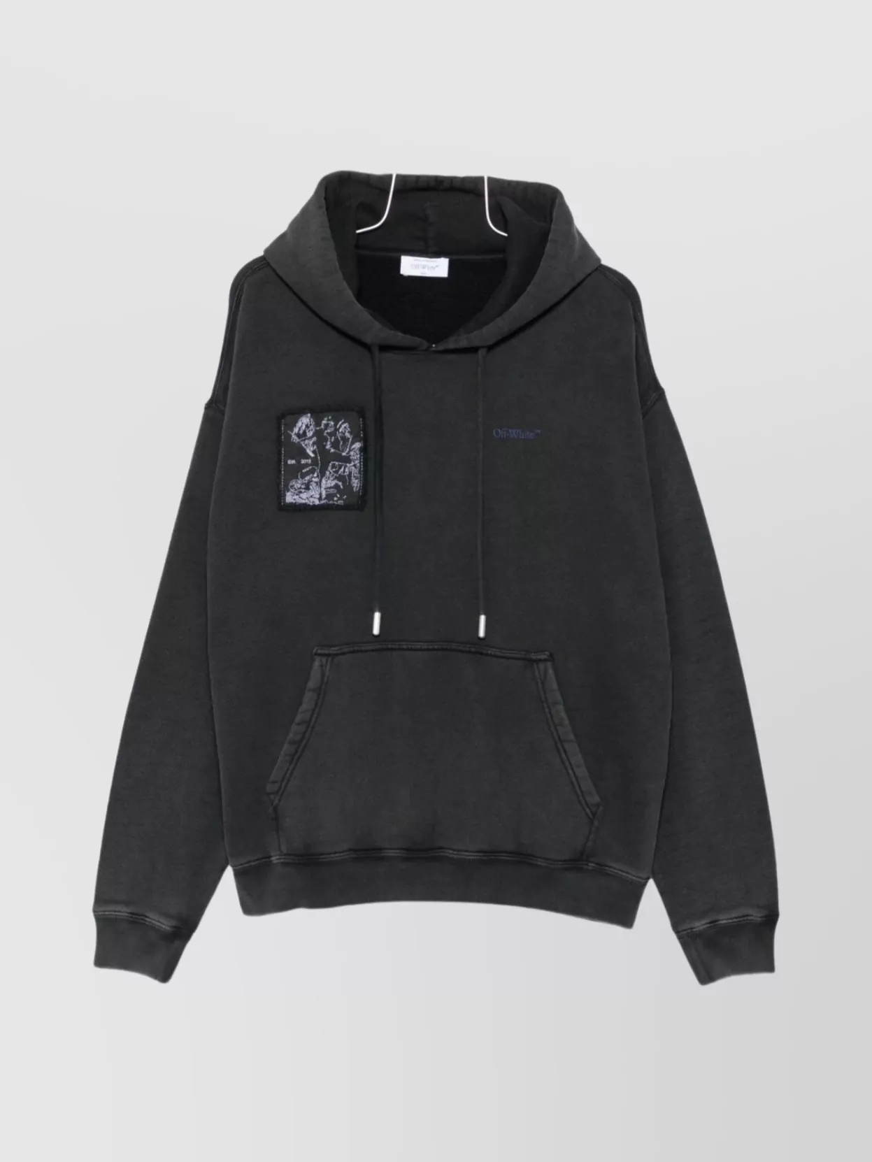Off-white Graphic Print Hooded Cotton Sweatshirt In Black