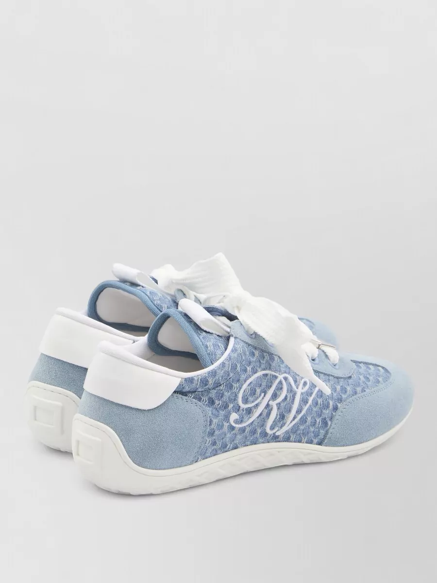Roger Vivier Viv Low Sneakers Suede Leather Rubber Sole
