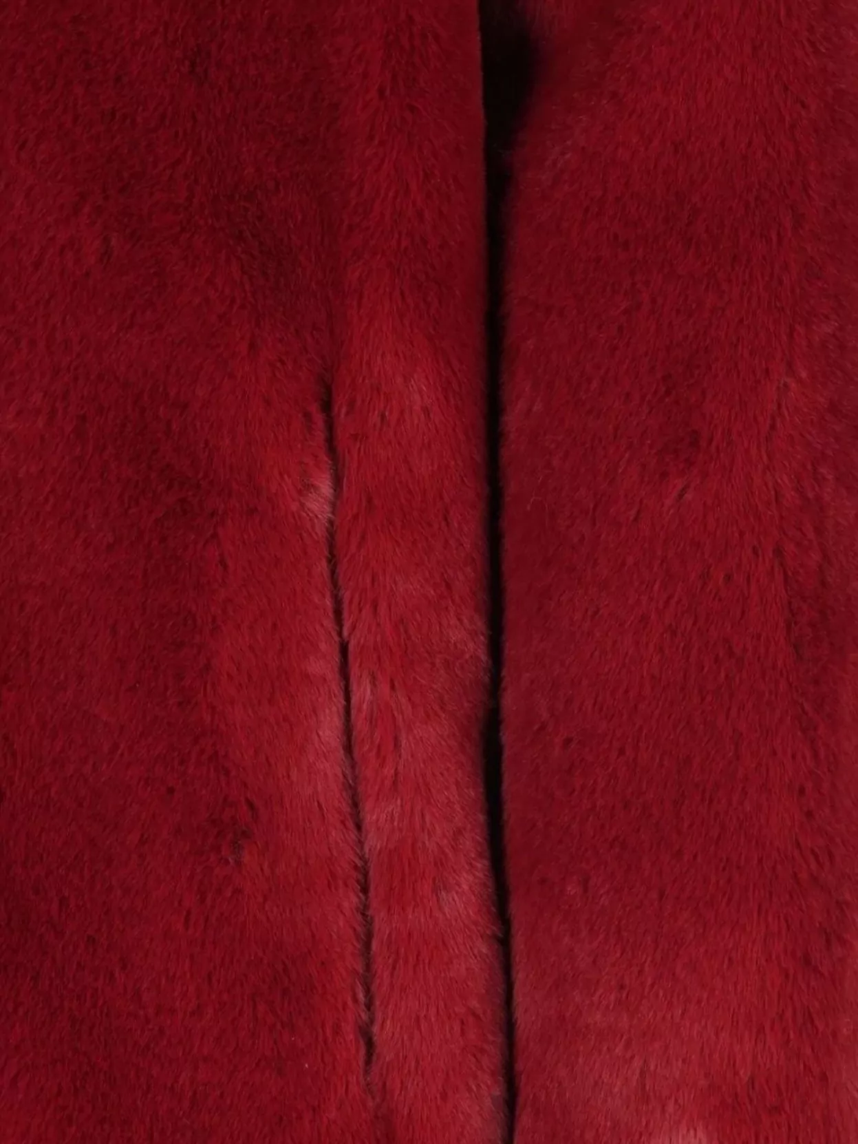 Herno Long Faux Fur Coat With Belted Waist In Red