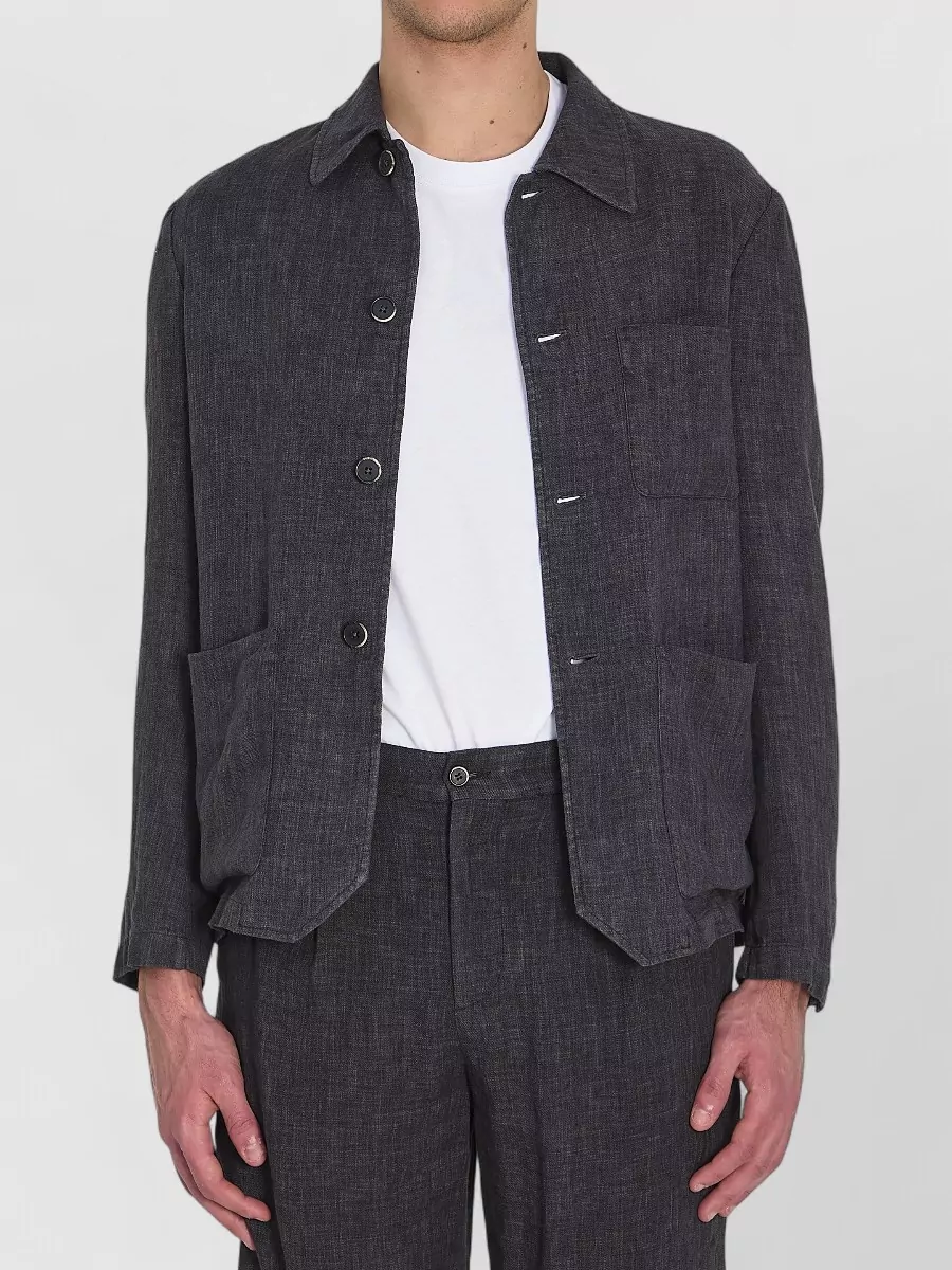 Barena linen viscose regular-fit shirt jacket