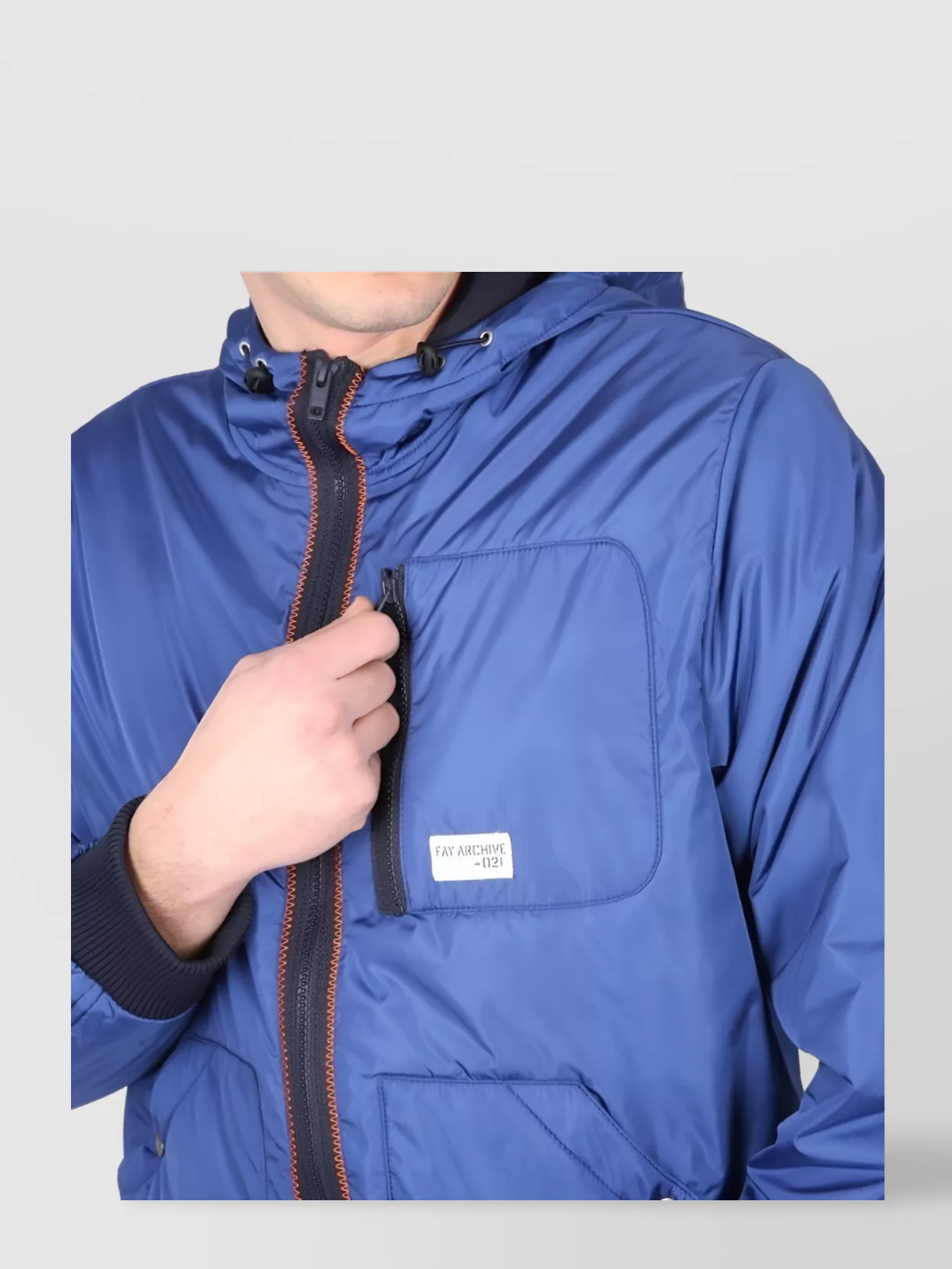 Fay Logo Hooded Bomber Jacket
