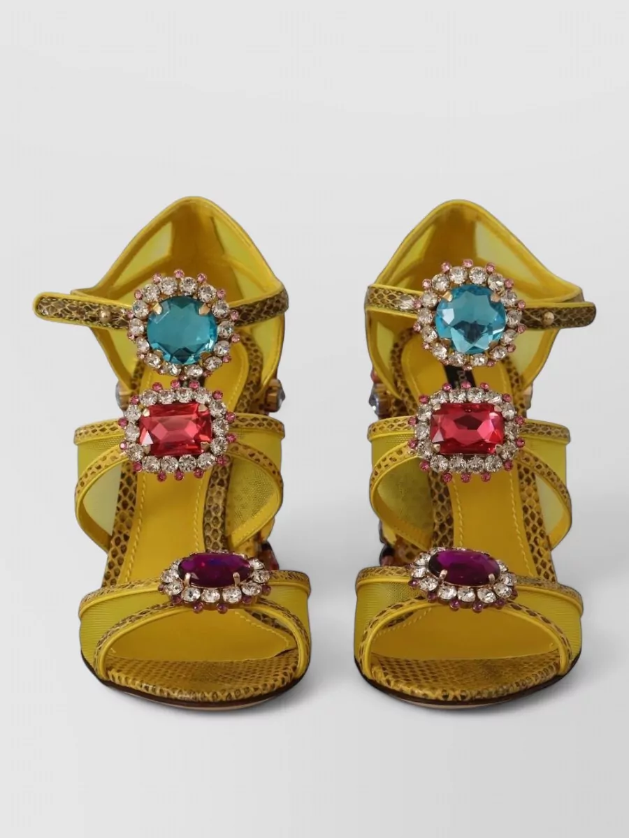 Dolce&Gabbana leather crystal-embellished sandals