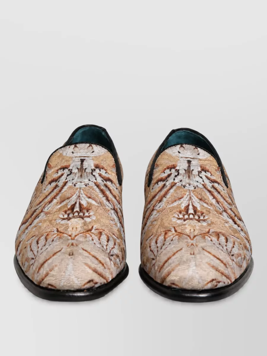 Dolce&Gabbana Leather Brocade Monk Shoes