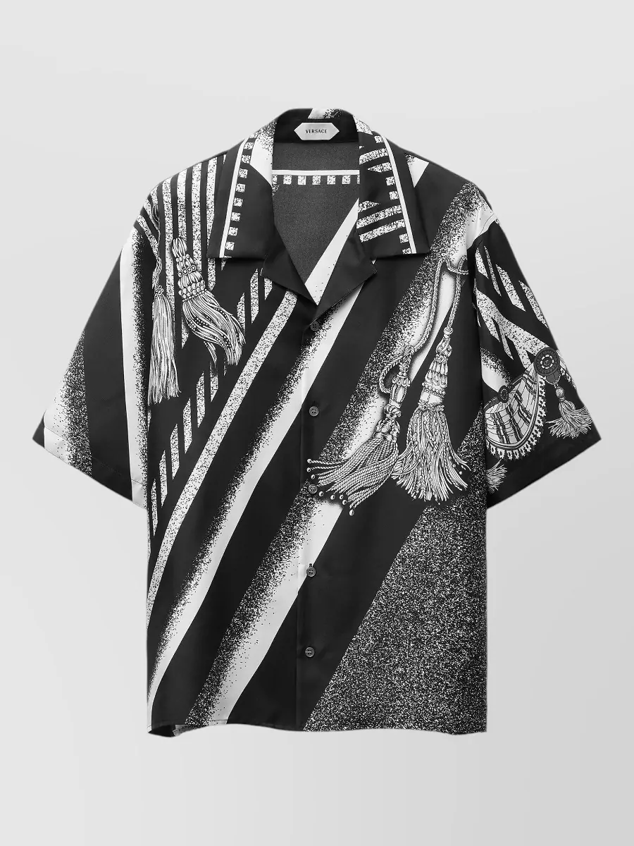 Versace printed silk short-sleeve shirt