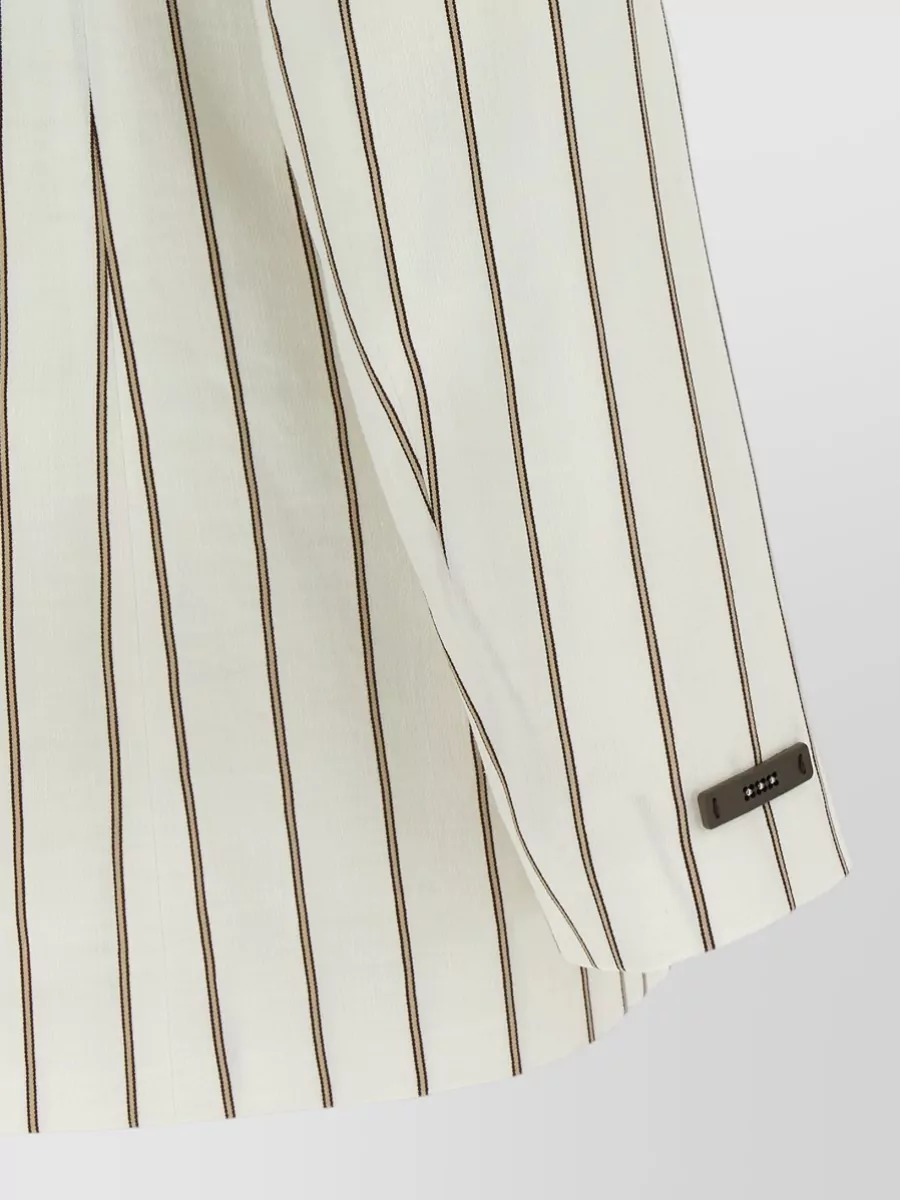Peserico Linen Cotton Pinstripe Single-Breasted Blazer