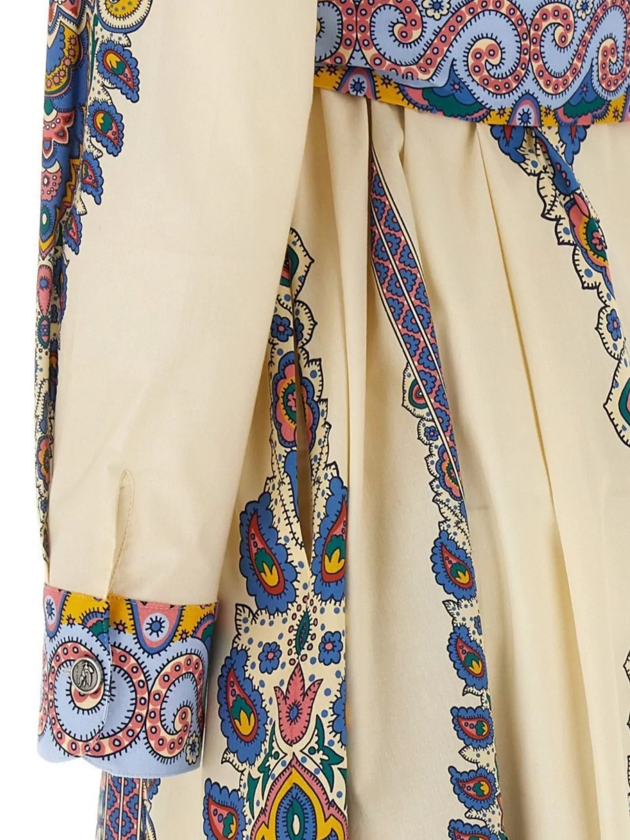 Etro Waist Belt Long Sleeve Paisley Button Dress