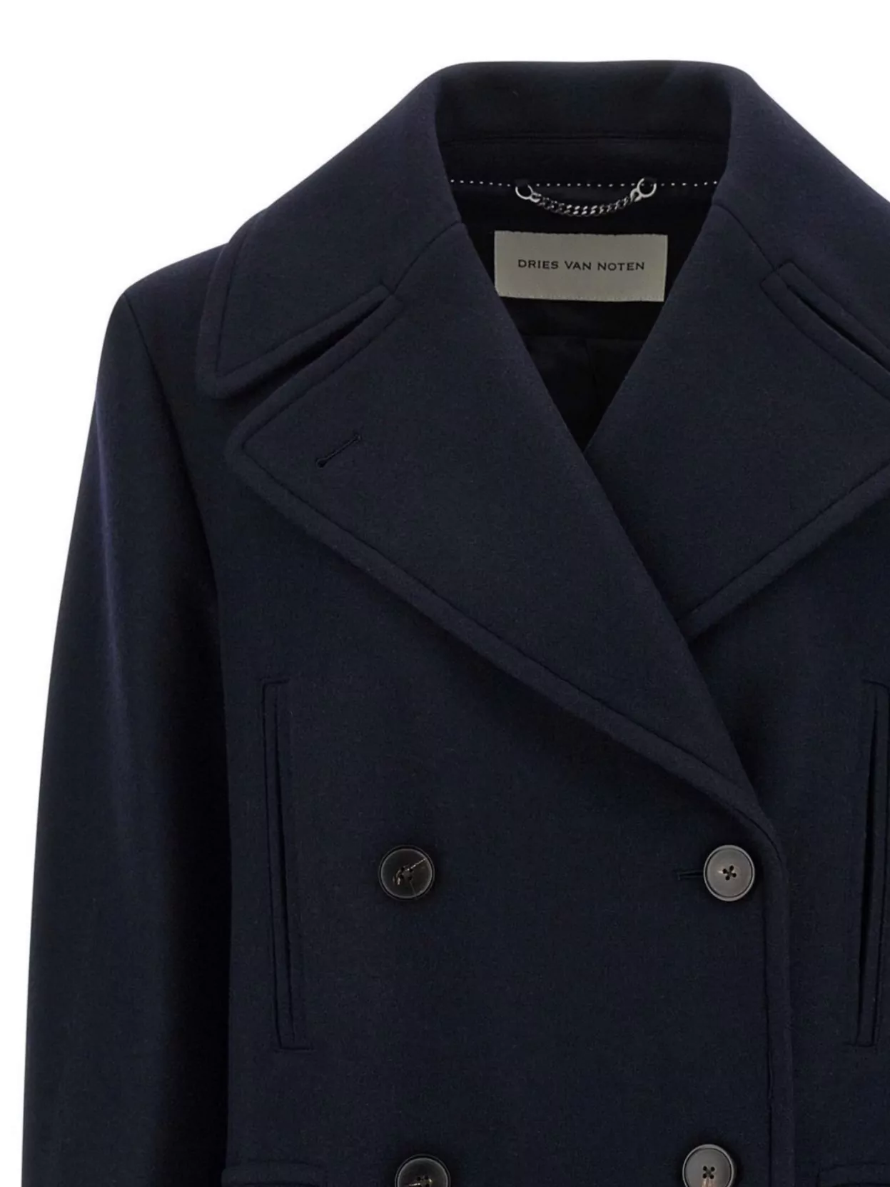 Dries Van Noten Pleated Back Double-Breasted Coat