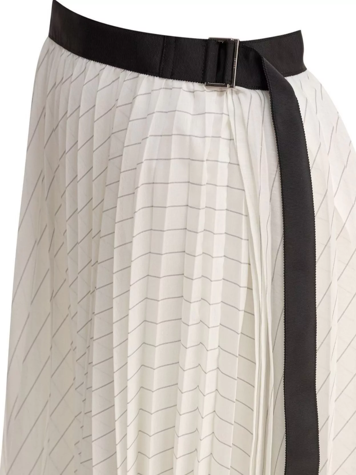 Sacai Wrap Detail Midi Length Pleated Skirt