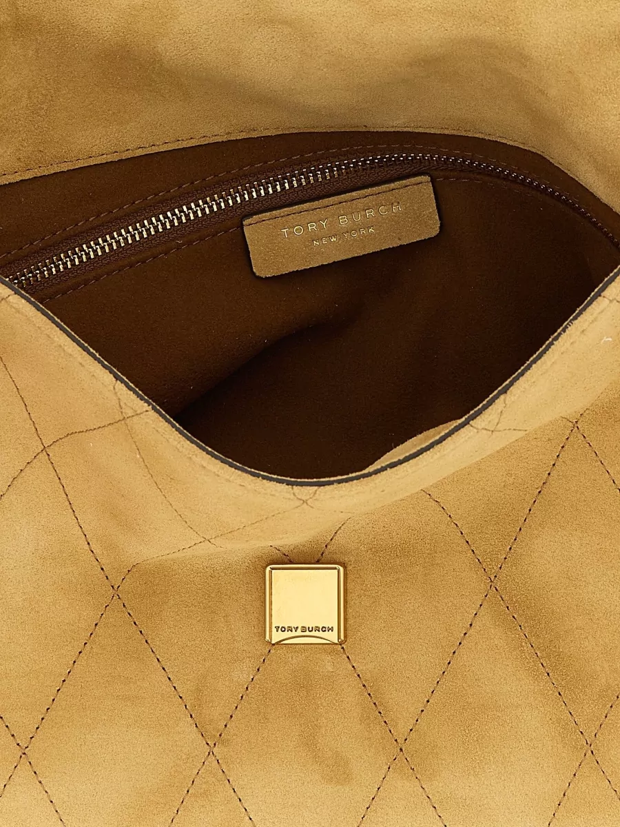 Tory Burch Medium Suede Quilted Shoulder Bag