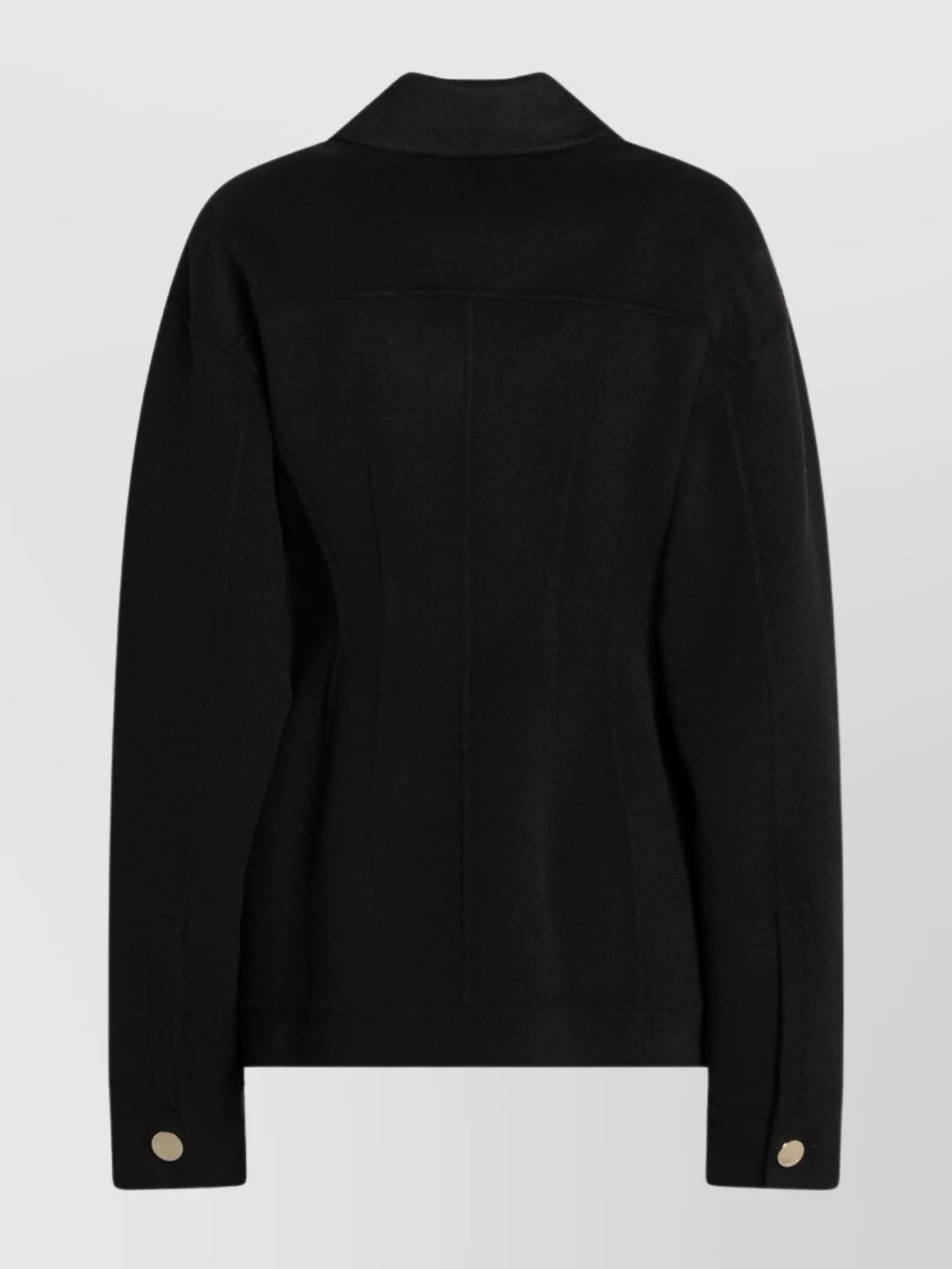 Sportmax Wool Jacket With Collar And Flap Pockets In Black