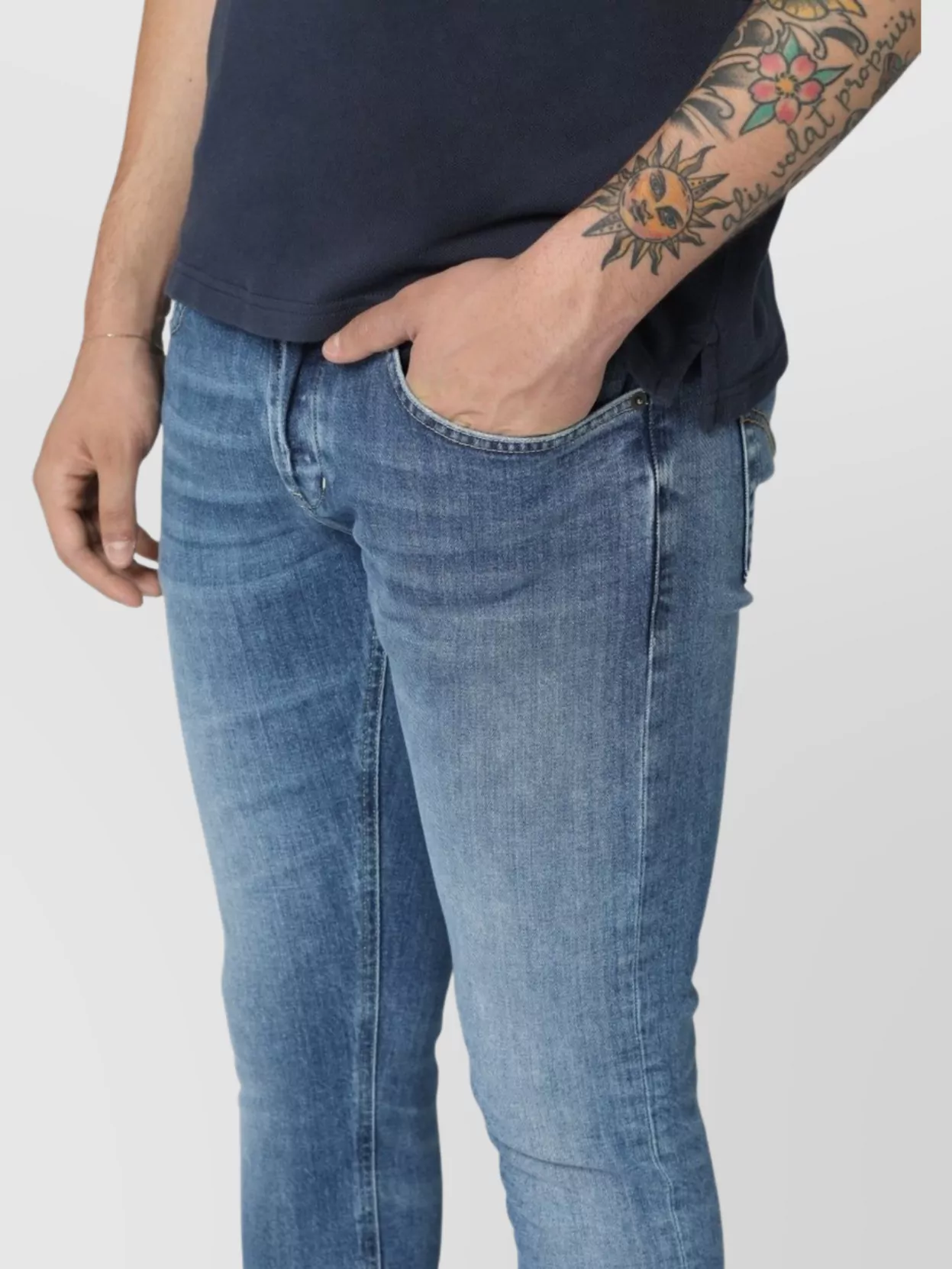 Dolce&Gabbana Straight Leg Jeans With Faded Effect