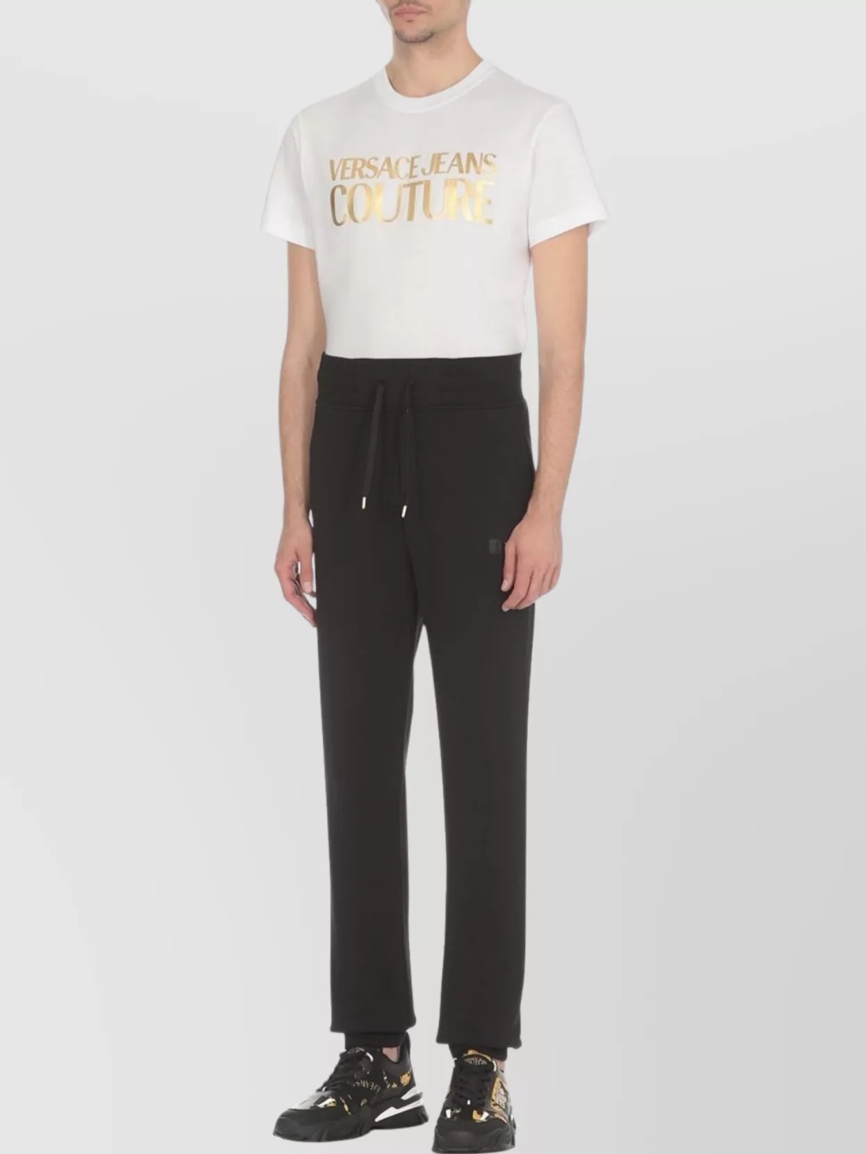 Versace Jeans Couture Trousers Featuring Drawstring Waist And Ribbed Cuffs