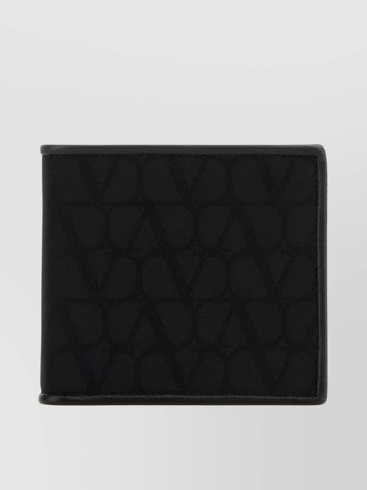 Shop Valentino Bi-fold Fabric Iconographe Wallet With Leather Trimmings