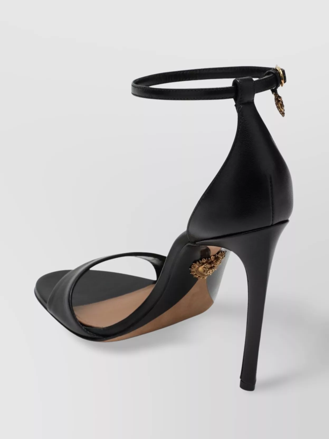 Dolce & Gabbana Heart Charm Open Toe Smooth Finish Sandals