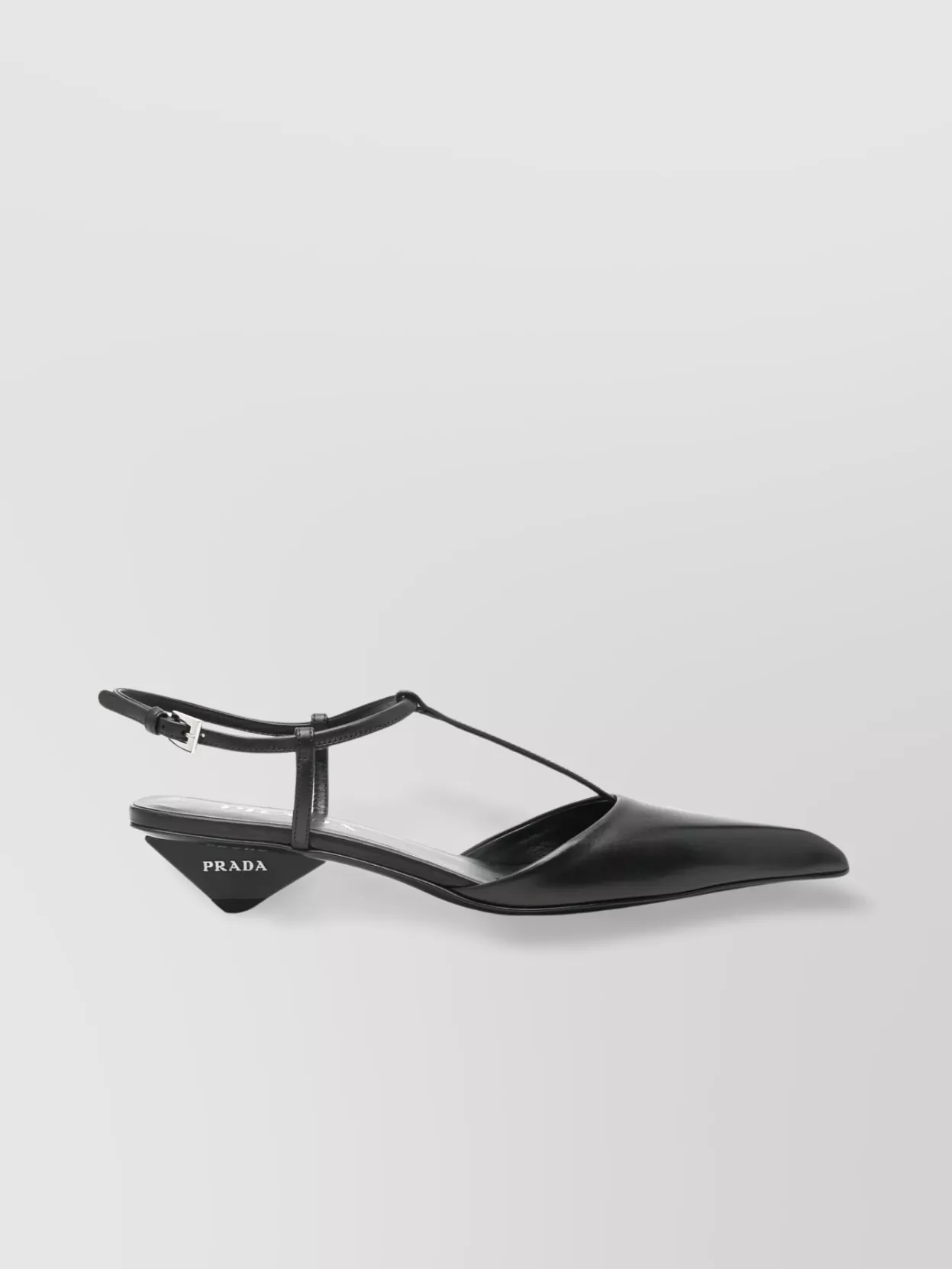 Prada Sculpted Low Heel Calfskin Pumps
