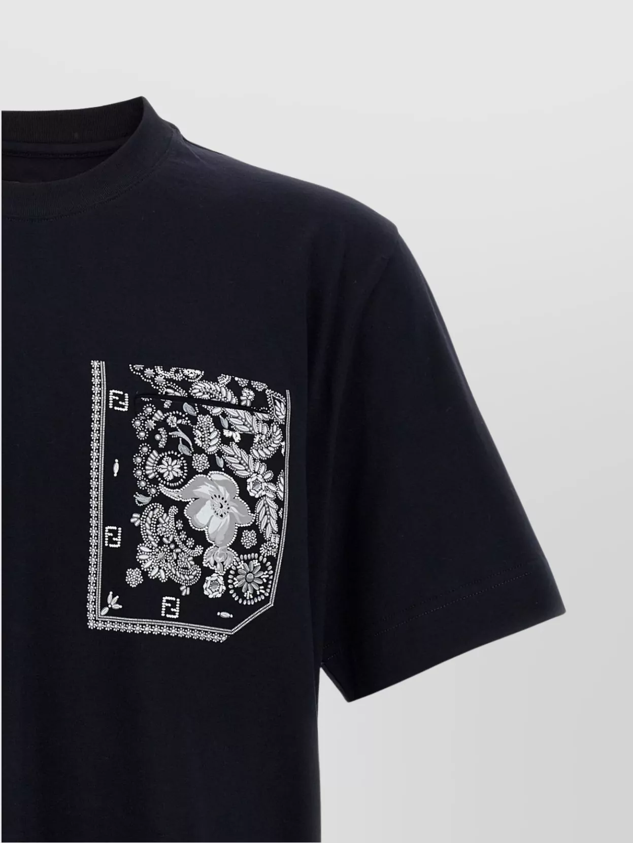 Fendi 'Floral Pocket' Crew Neck T-Shirt