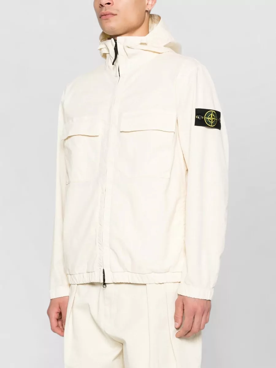 Stone Island Organic Cotton Twill Hooded Jacket