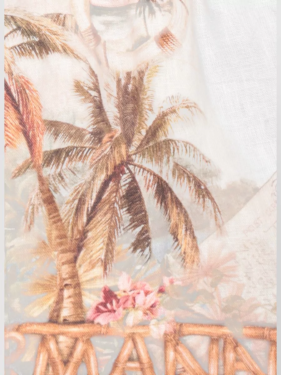 Zimmermann Linen Printed Cropped Shorts